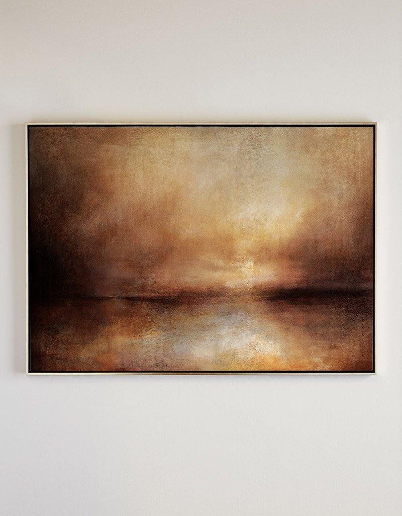 Warm Brown Landscape Oil Painting
