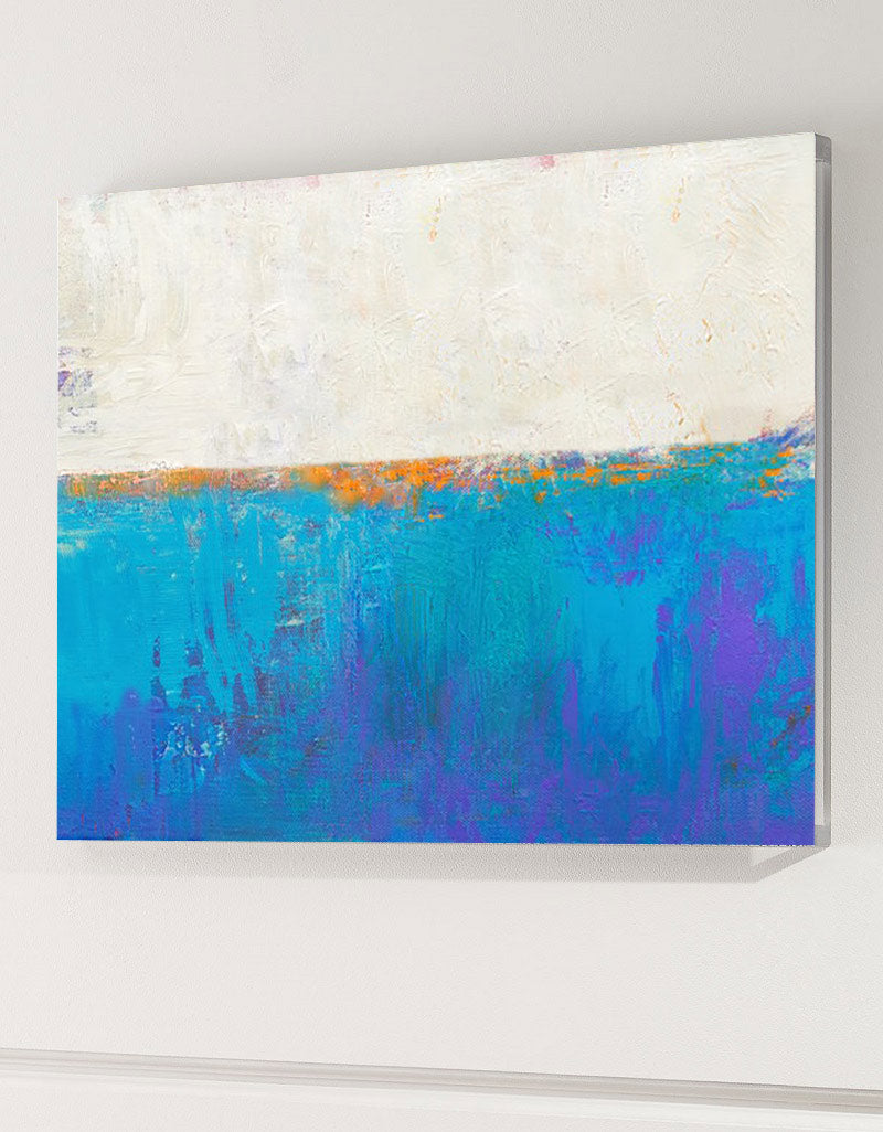 Original Blue Seascape Skyline Painting