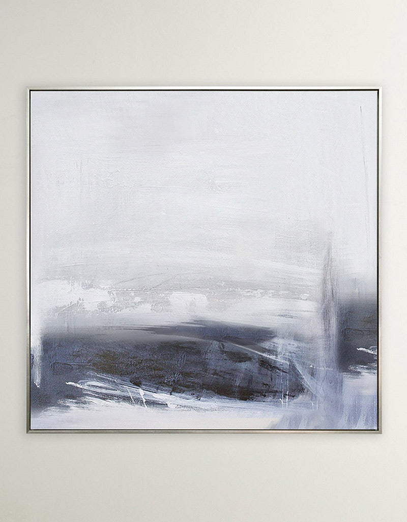 Minimalist Gray Abstract Oil Painting