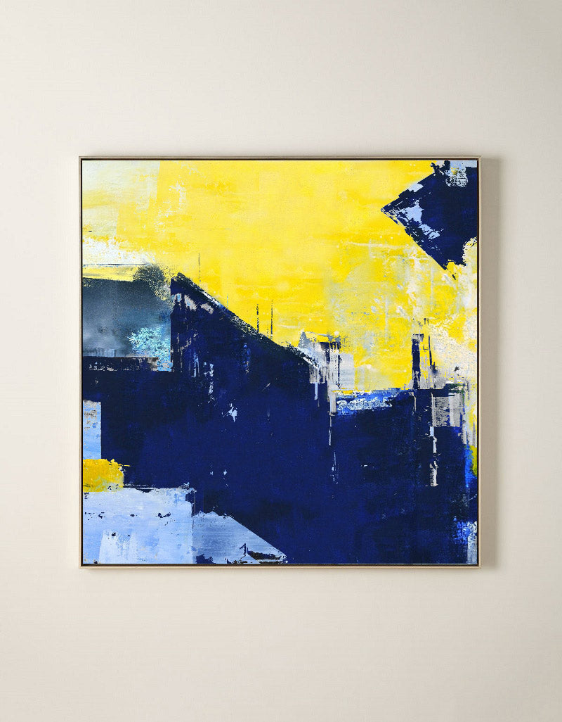 Blue Yellow Abstract Painting