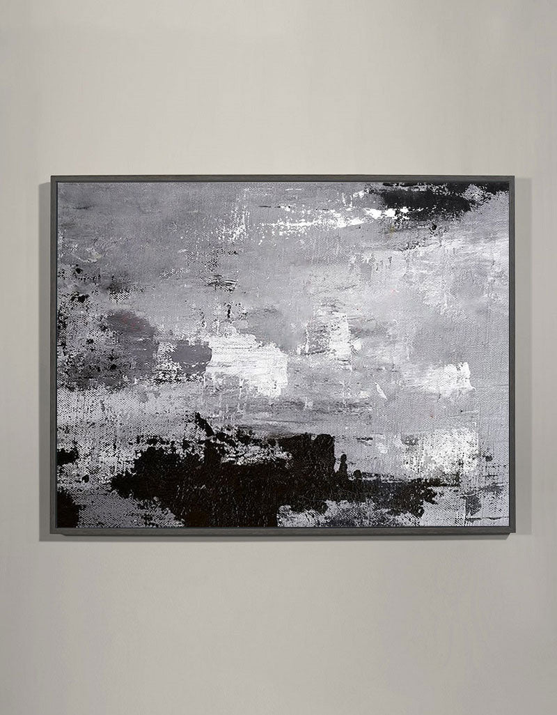 Black White Gray Abstract Art