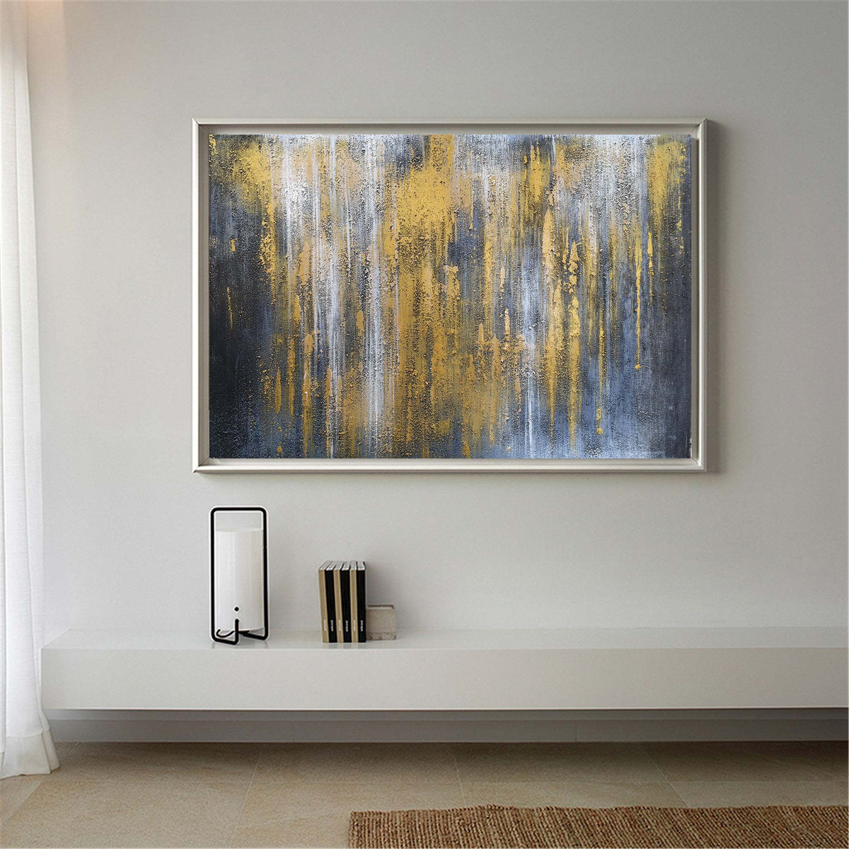 Gilded Rain Abstract Painting