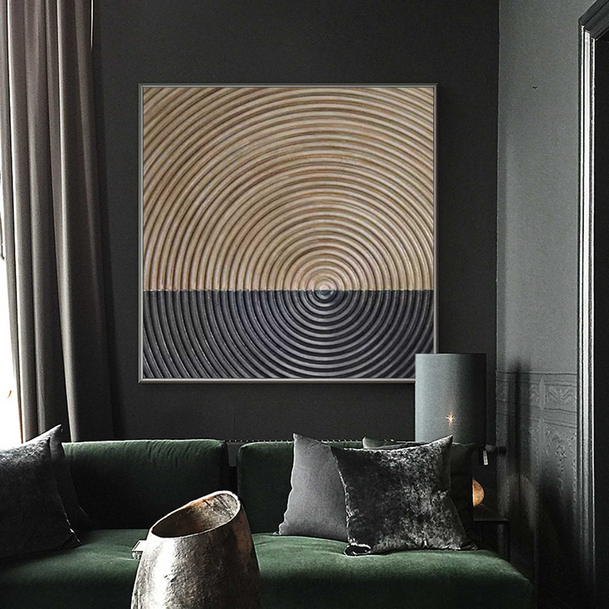 Minimalist 3D Textured Concentric Circles Wall Art