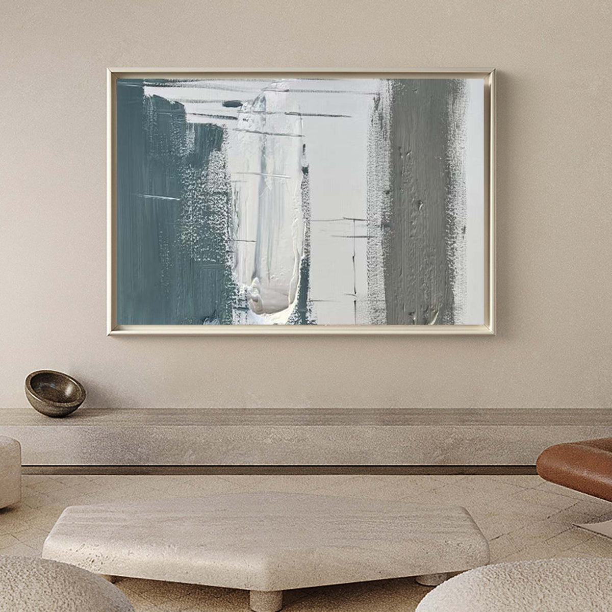 Wall Art Abstract Blue Gray Painting