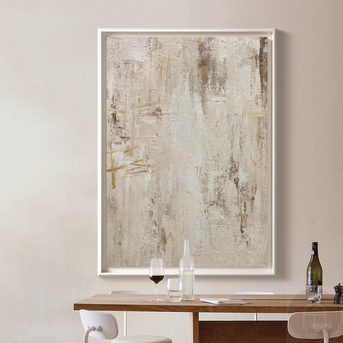 Earthy Minimalist Abstract Painting Vertical