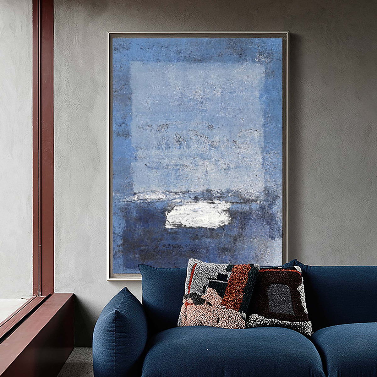 Luminous Blue Seascape Painting Vertical