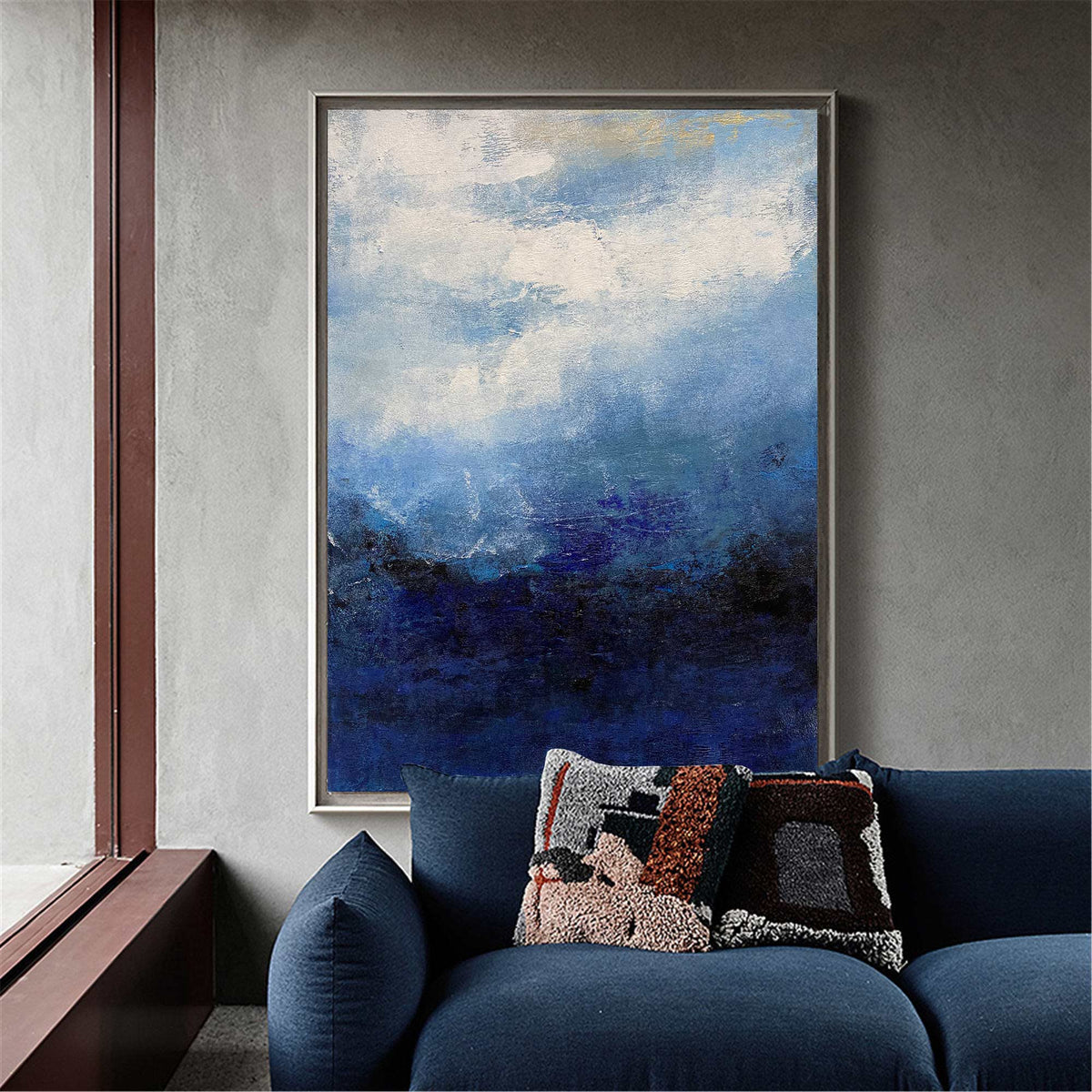 Deep Blue Seascape Abstract Oil Painting