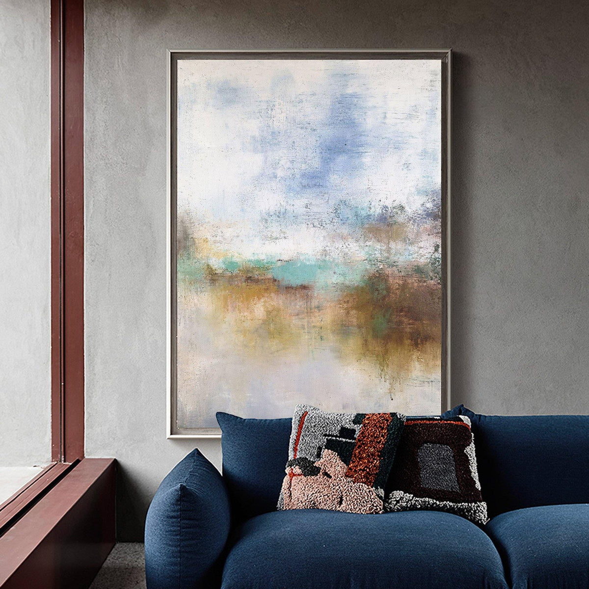 Serene Coastal Abstract Oil Painting