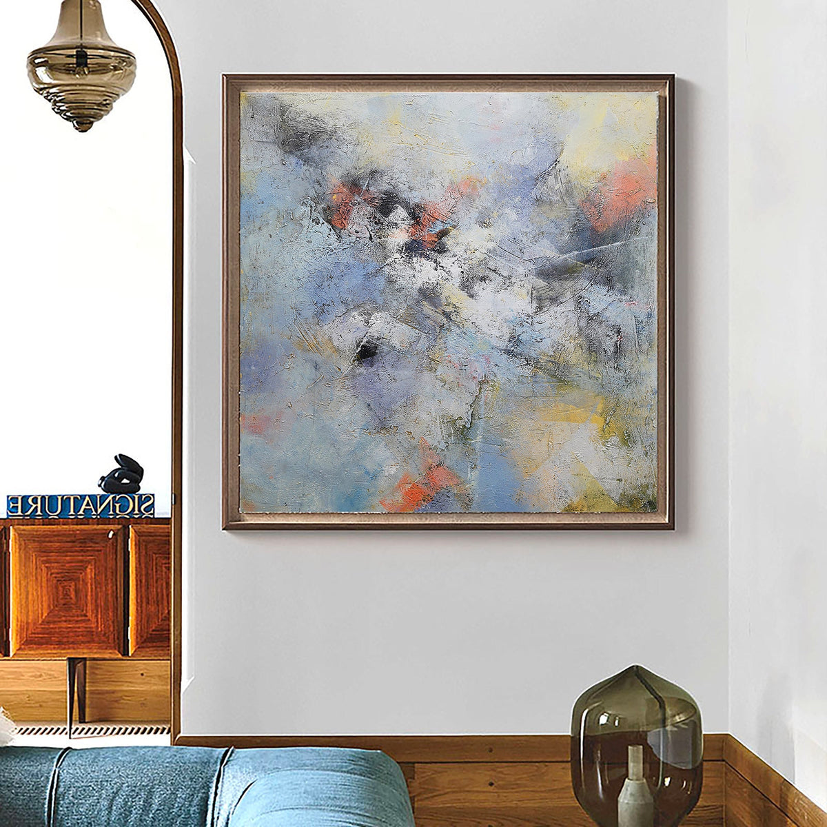 Soft Coastal Abstract Oil Painting Textured