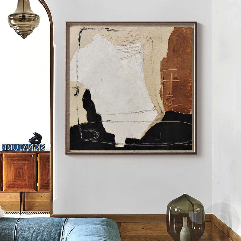 Wall Art Abstract Black Brown Painting