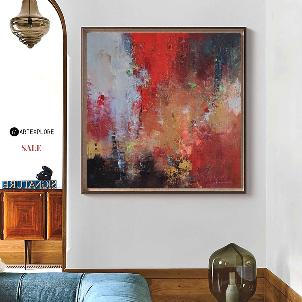 Bold Multicolor Abstract Square Canvas Art