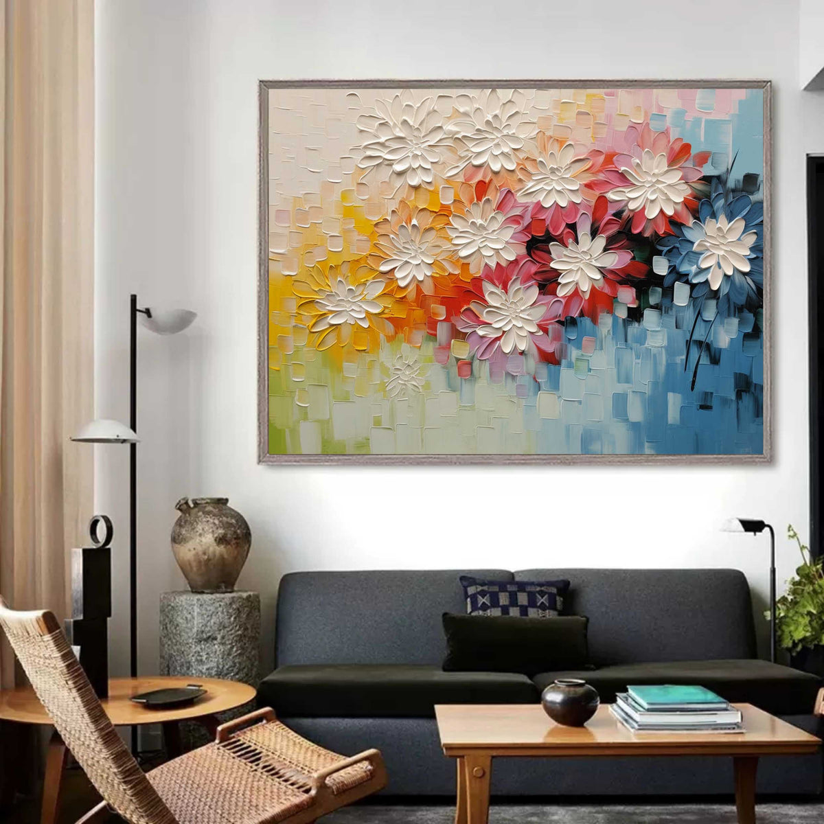 Vibrant Floral Impasto Oil Painting