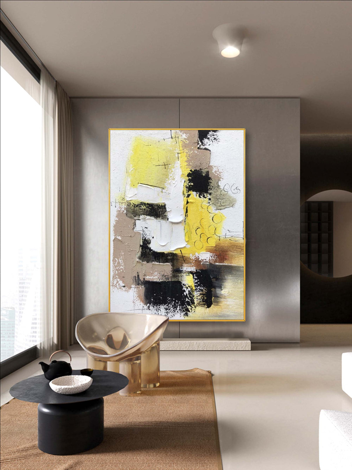 Wall Art Colorful Abstract Geometry Energetic Linen