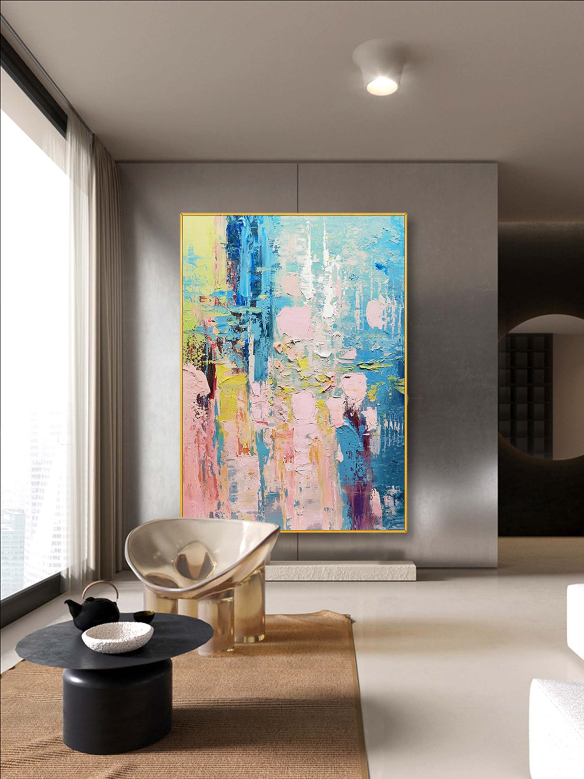 Vibrant Pastel Abstract Impasto Painting