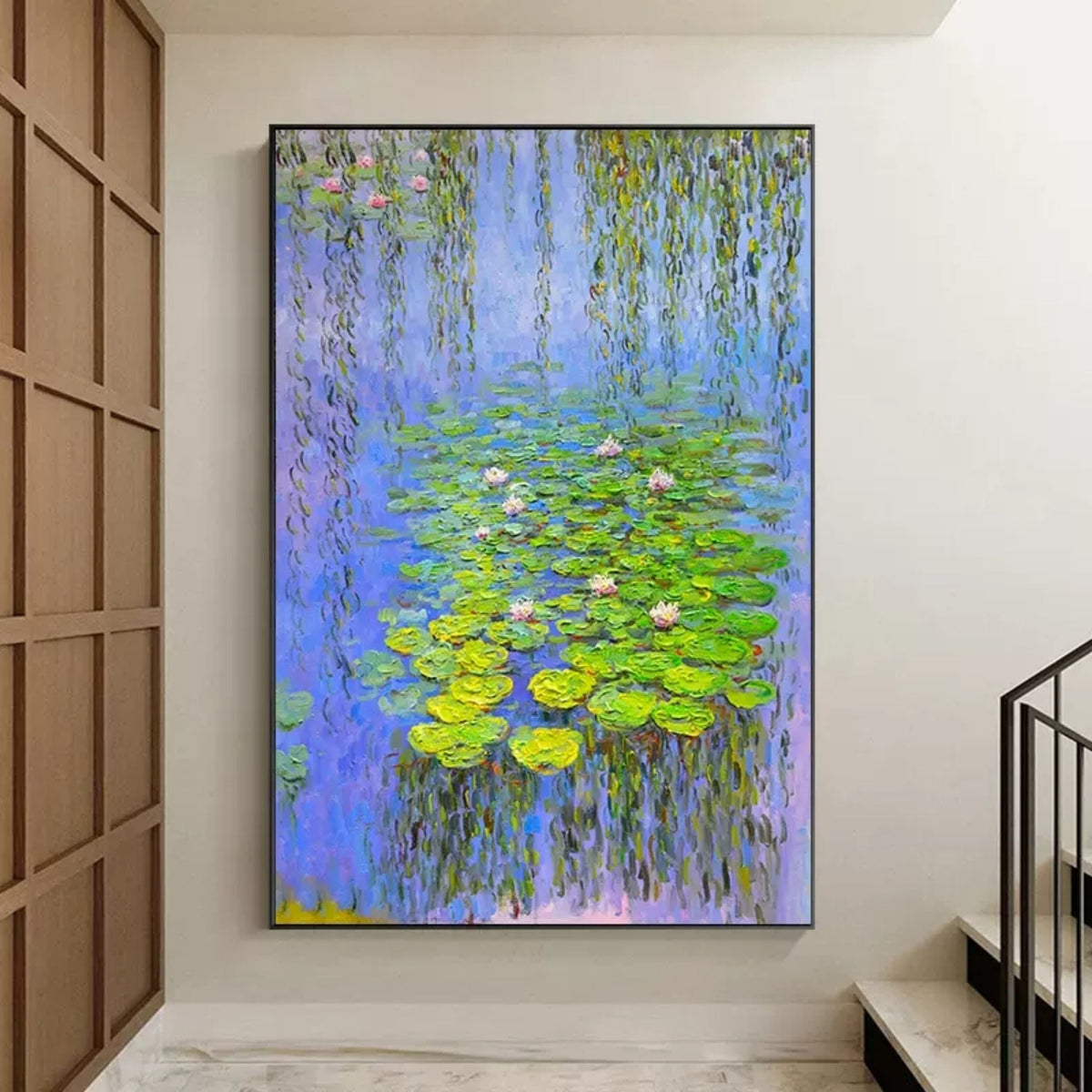 Water Lilies Painting Impressionist Floral Wall Art