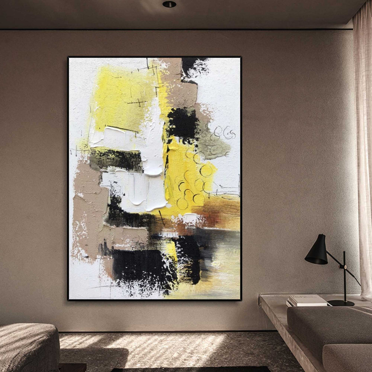 Wall Art Colorful Abstract Geometry Energetic Linen