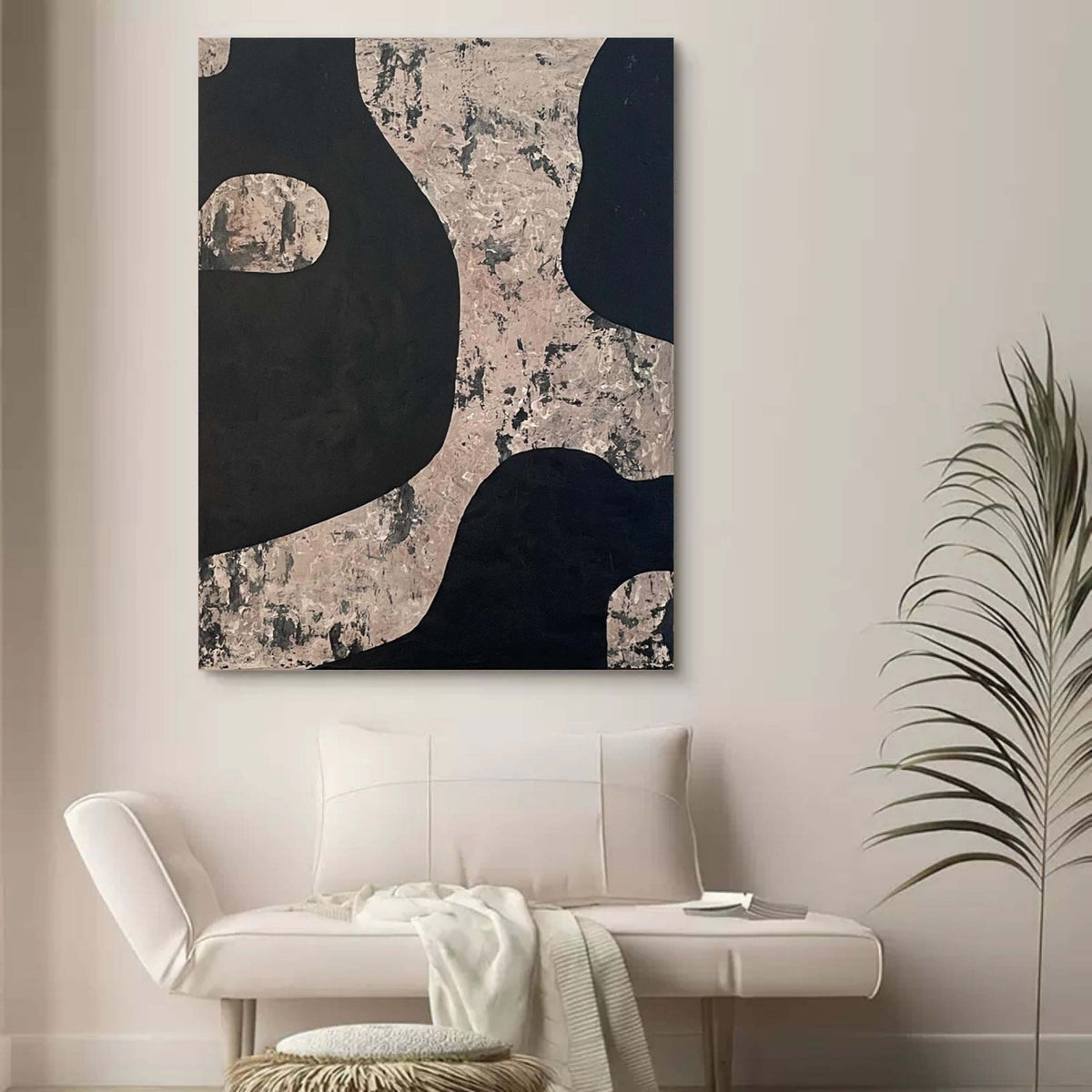 Wall Art Vertical Abstract Cosmic Nebula Black