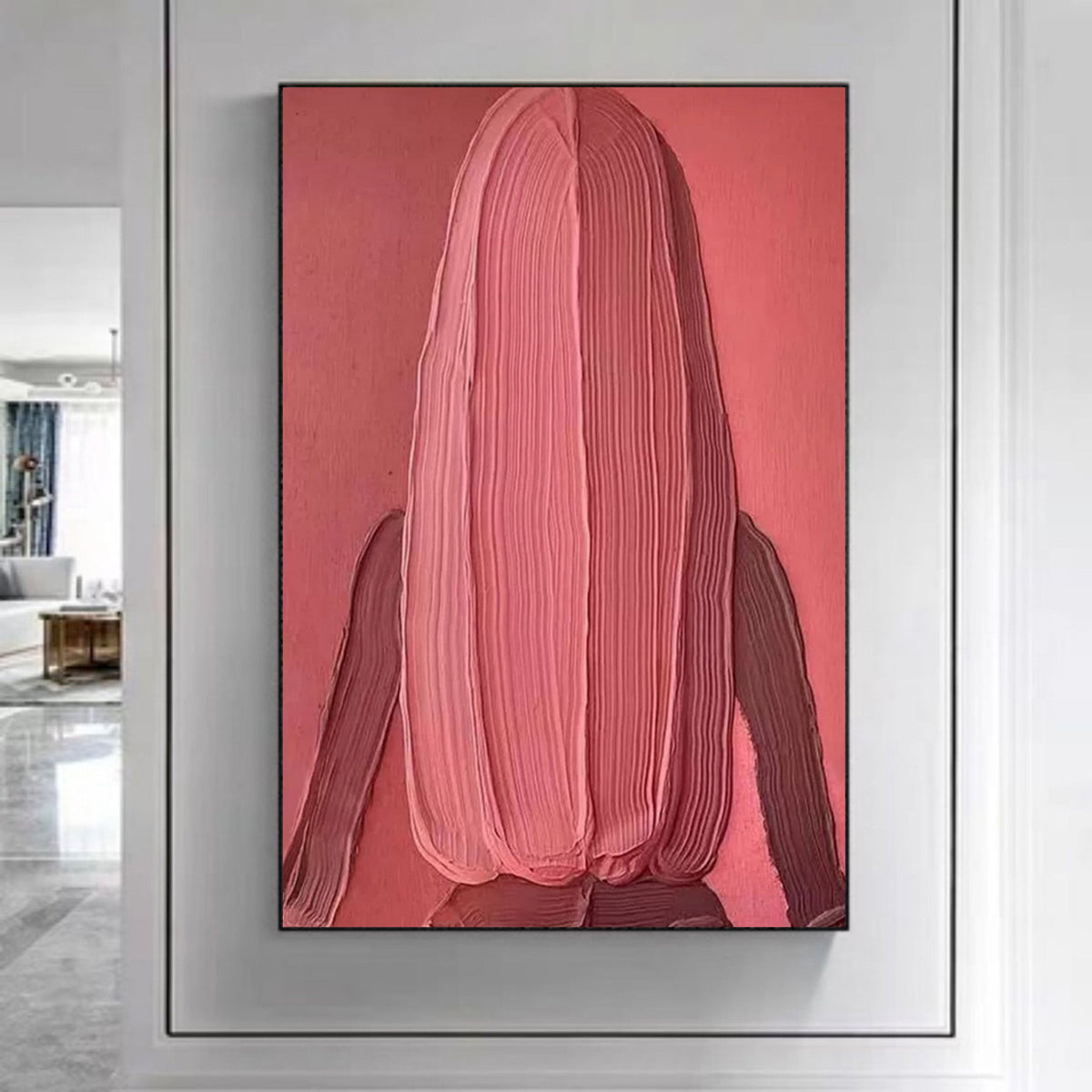 Abstract Textured Figure Art Oil Painting