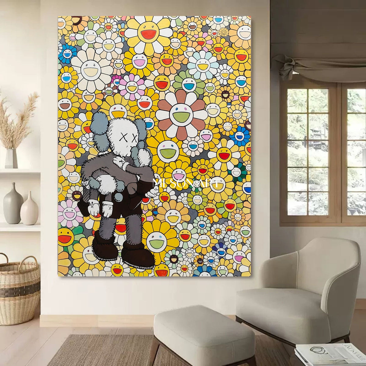 Wall Art Vertical Pop Art Cartoon Character Scene Vibrant