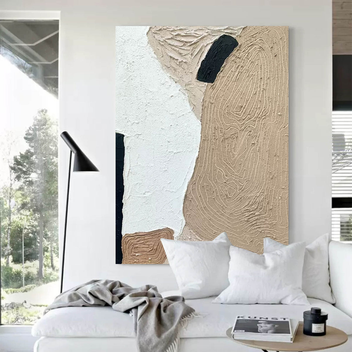 Wabi-Sabi Abstract Landscape Bas-Relief Painting