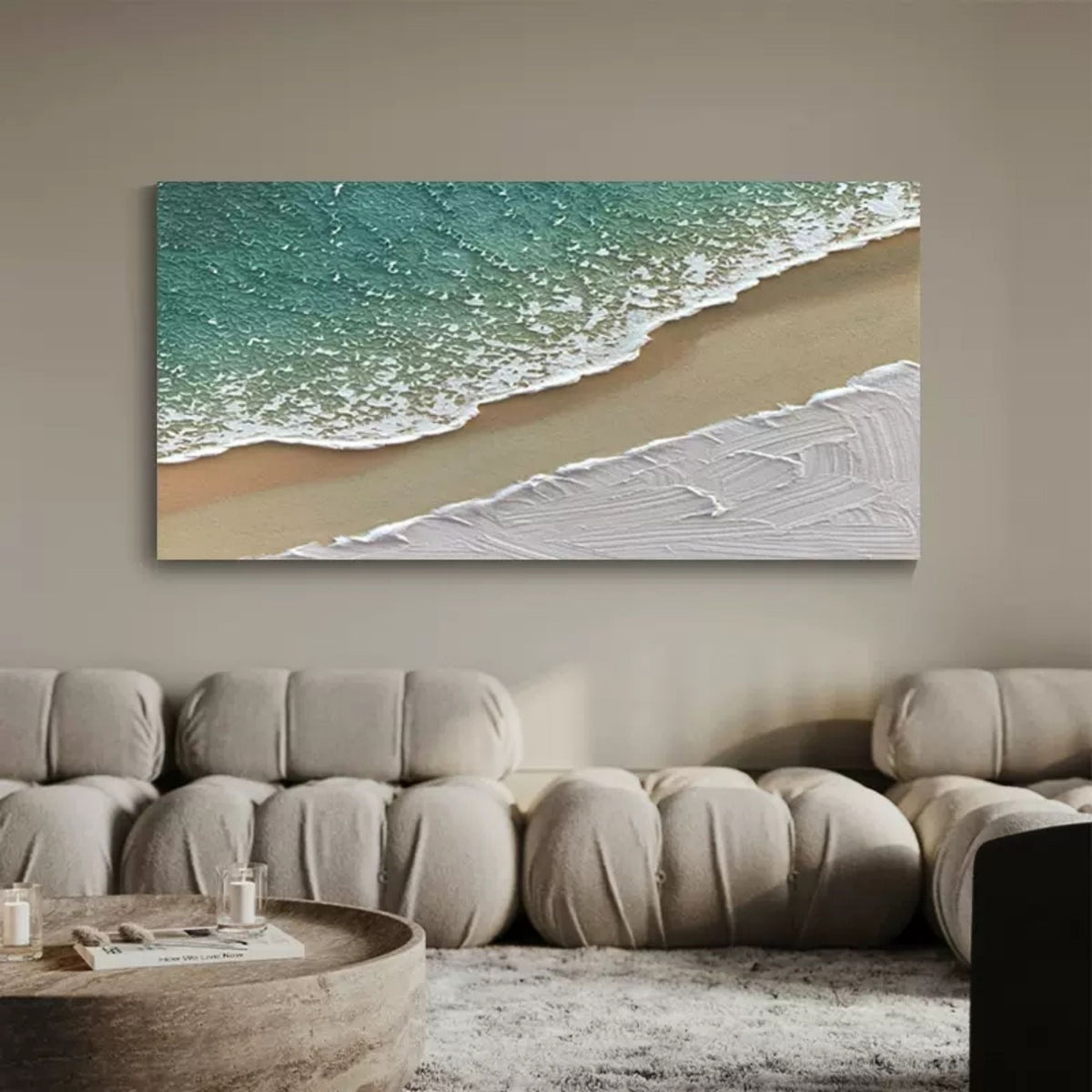 Plaster Tactile Coastal Wave Sand Textured Wall Art
