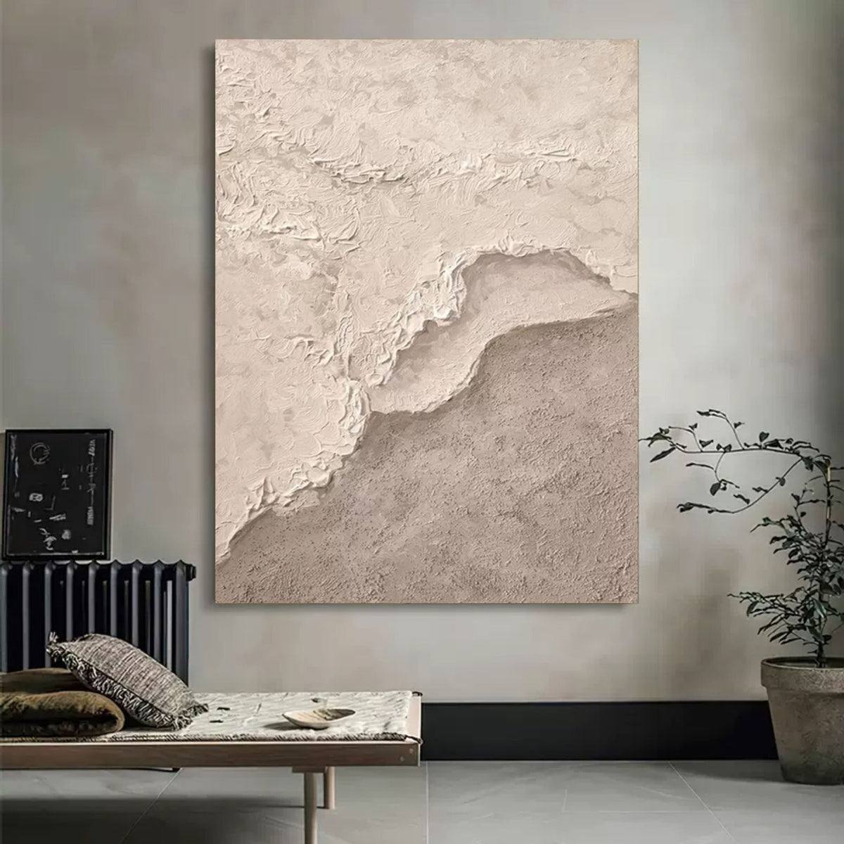 Wabi-Sabi Neutral Textured Landscape Painting