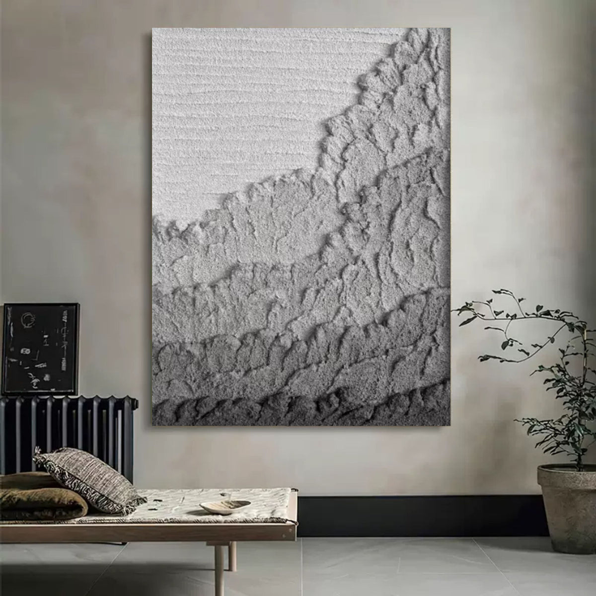 Gray Mountain Texture Wall Art Minimalist