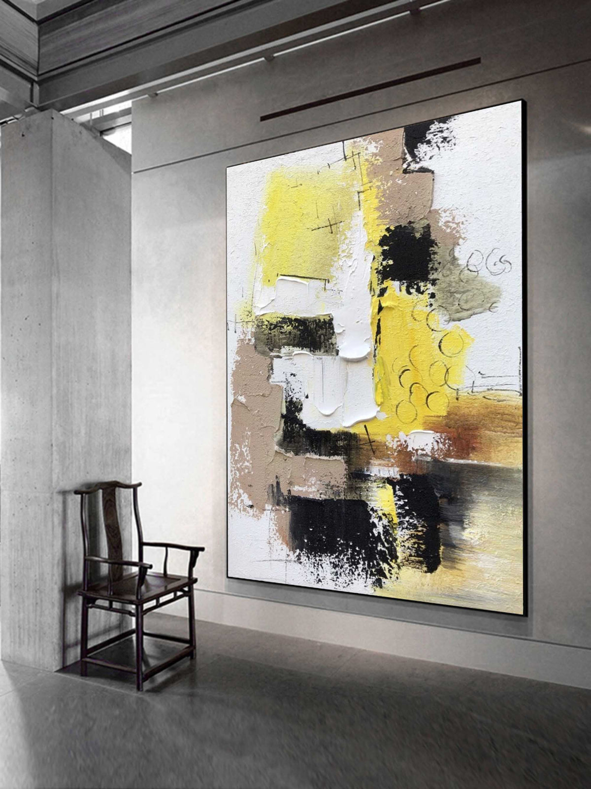 Wall Art Colorful Abstract Geometry Energetic Linen