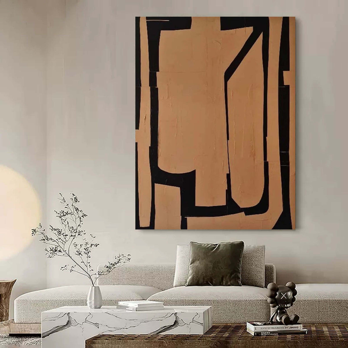 Wall Art Contrast Shapes Wabi-Sabi Artistic Modern