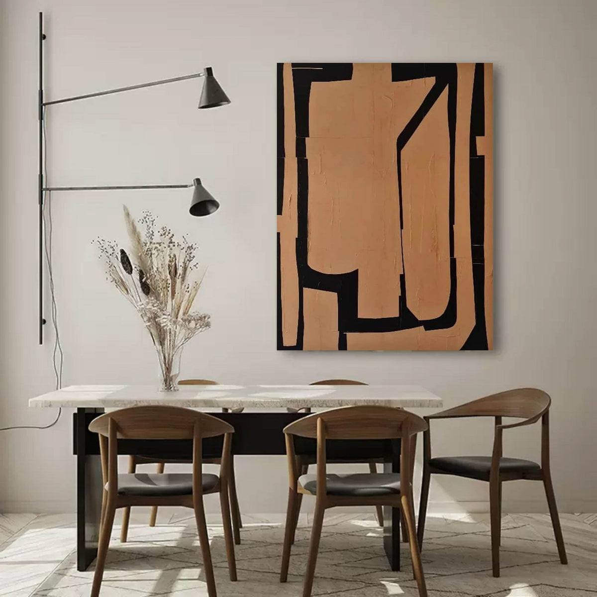 Wall Art Contrast Shapes Wabi-Sabi Artistic Modern
