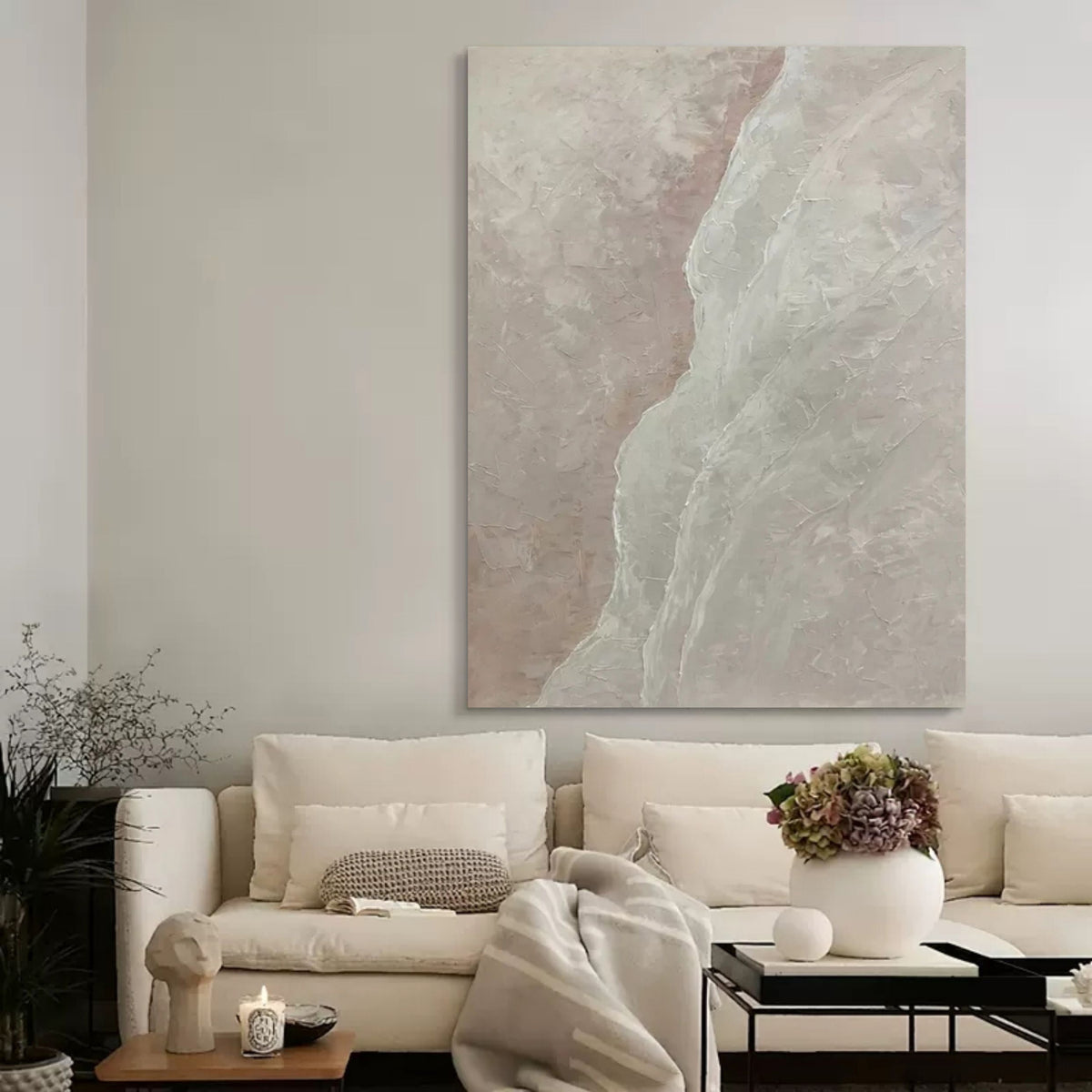 Soft Textured Landscape Wall Art Wabi Sabi Decor
