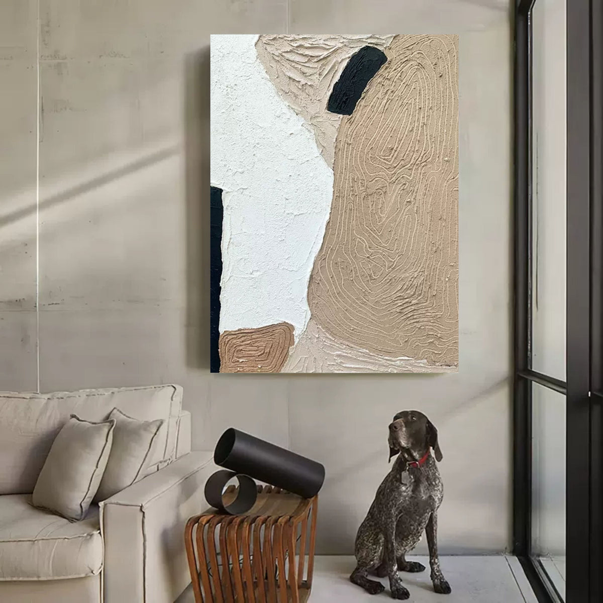 Wabi-Sabi Abstract Landscape Bas-Relief Painting