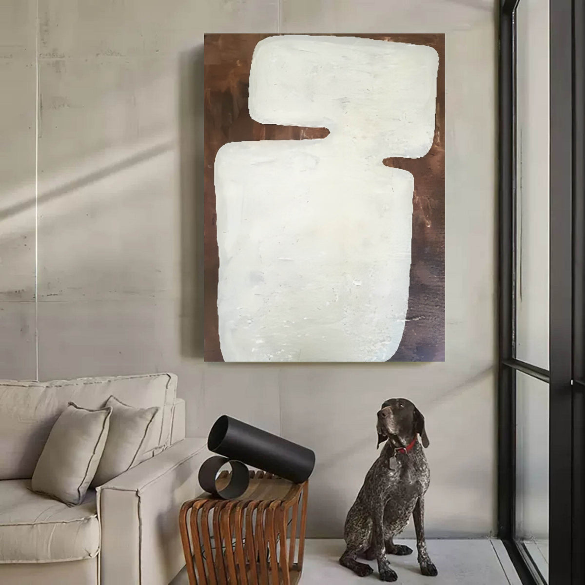 Minimalist White Abstract Oil Painting