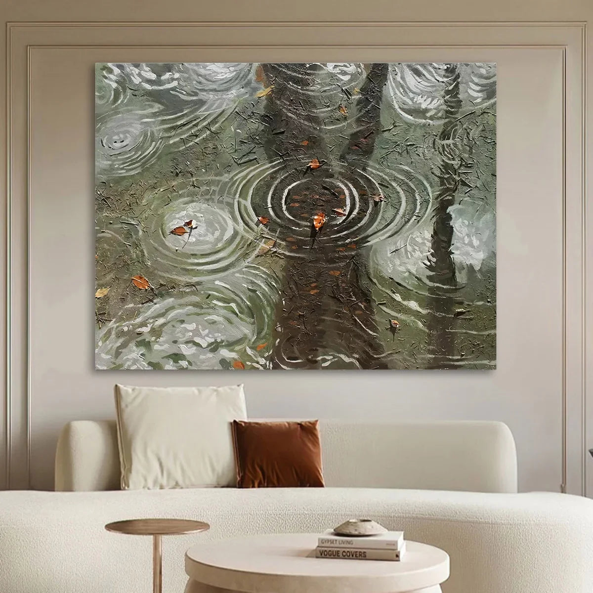 Raindrops on Water Impasto Painting