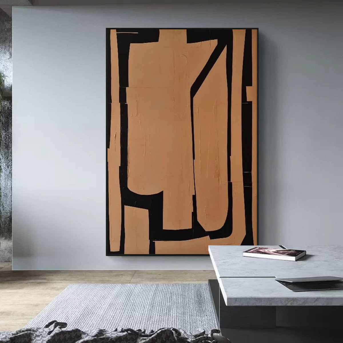 Wall Art Contrast Shapes Wabi-Sabi Artistic Modern