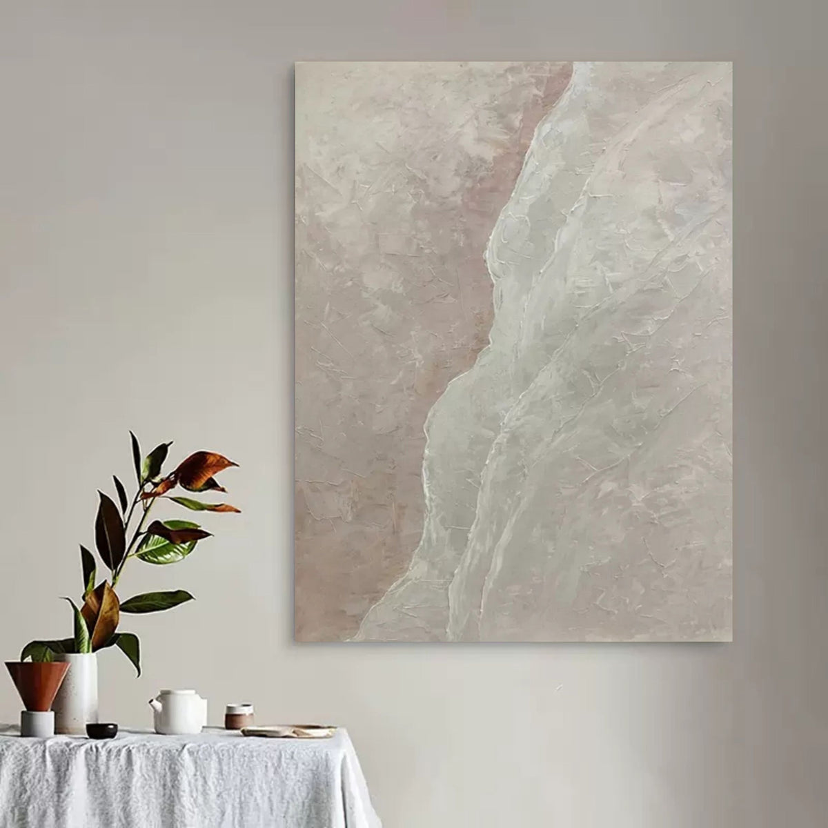 Soft Textured Landscape Wall Art Wabi Sabi Decor