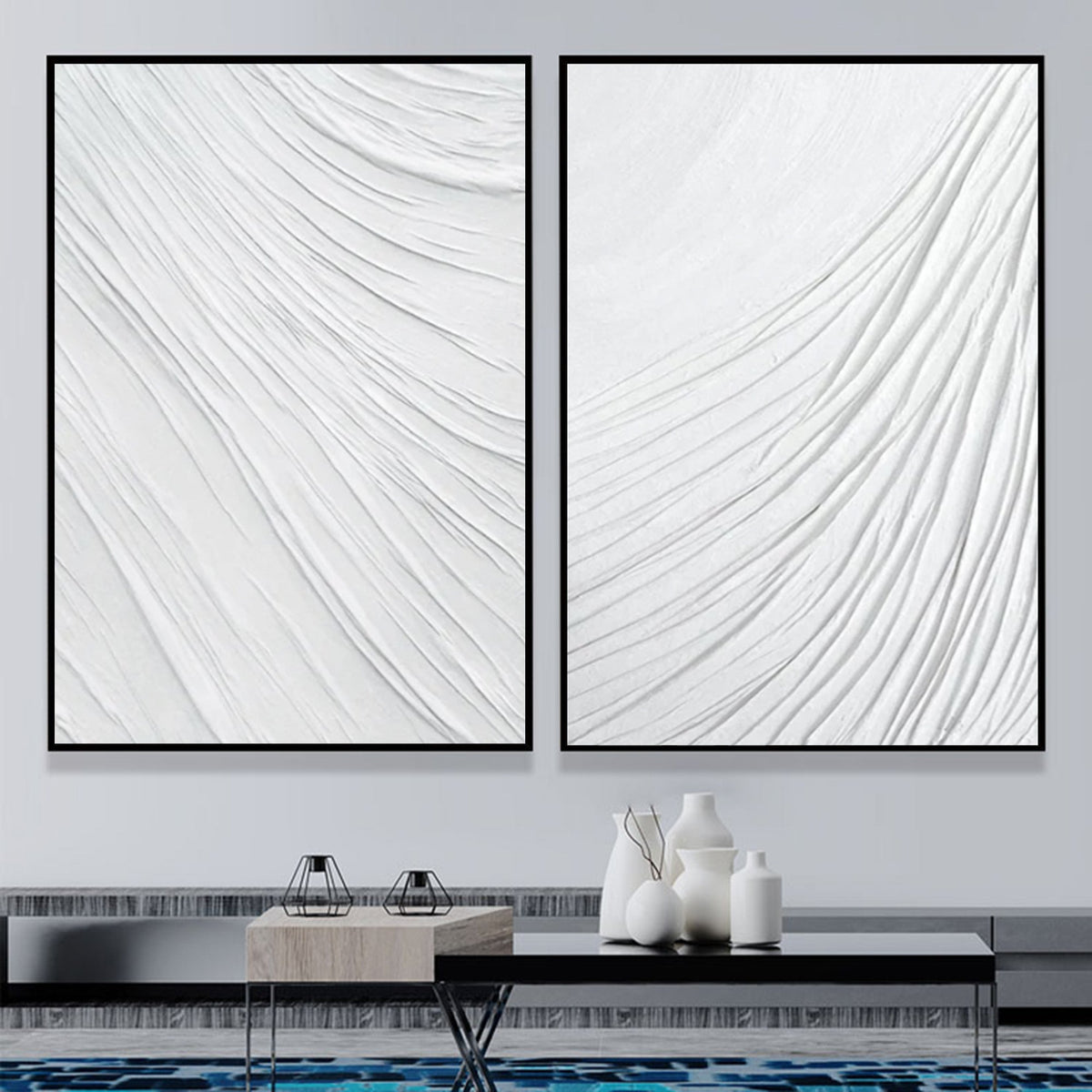 Wall Art Abstract Linear Pattern Modern Minimalism Linen