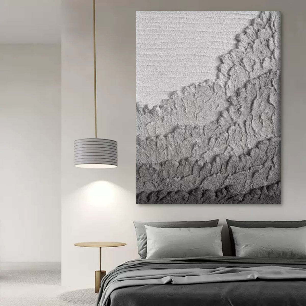 Gray Mountain Texture Wall Art Minimalist