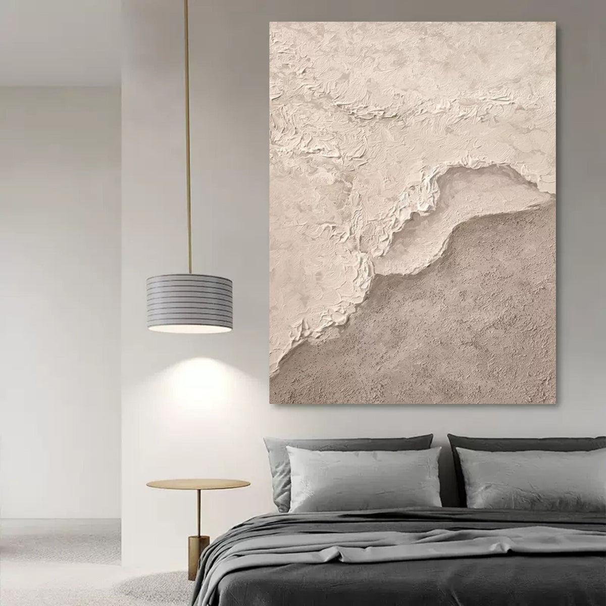 Wabi-Sabi Neutral Textured Landscape Painting