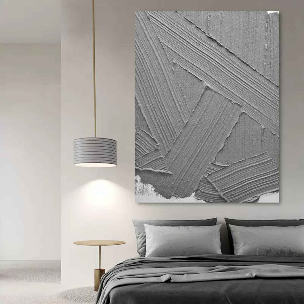 Wall Art Square Abstract Cross-Hatch Charcoal