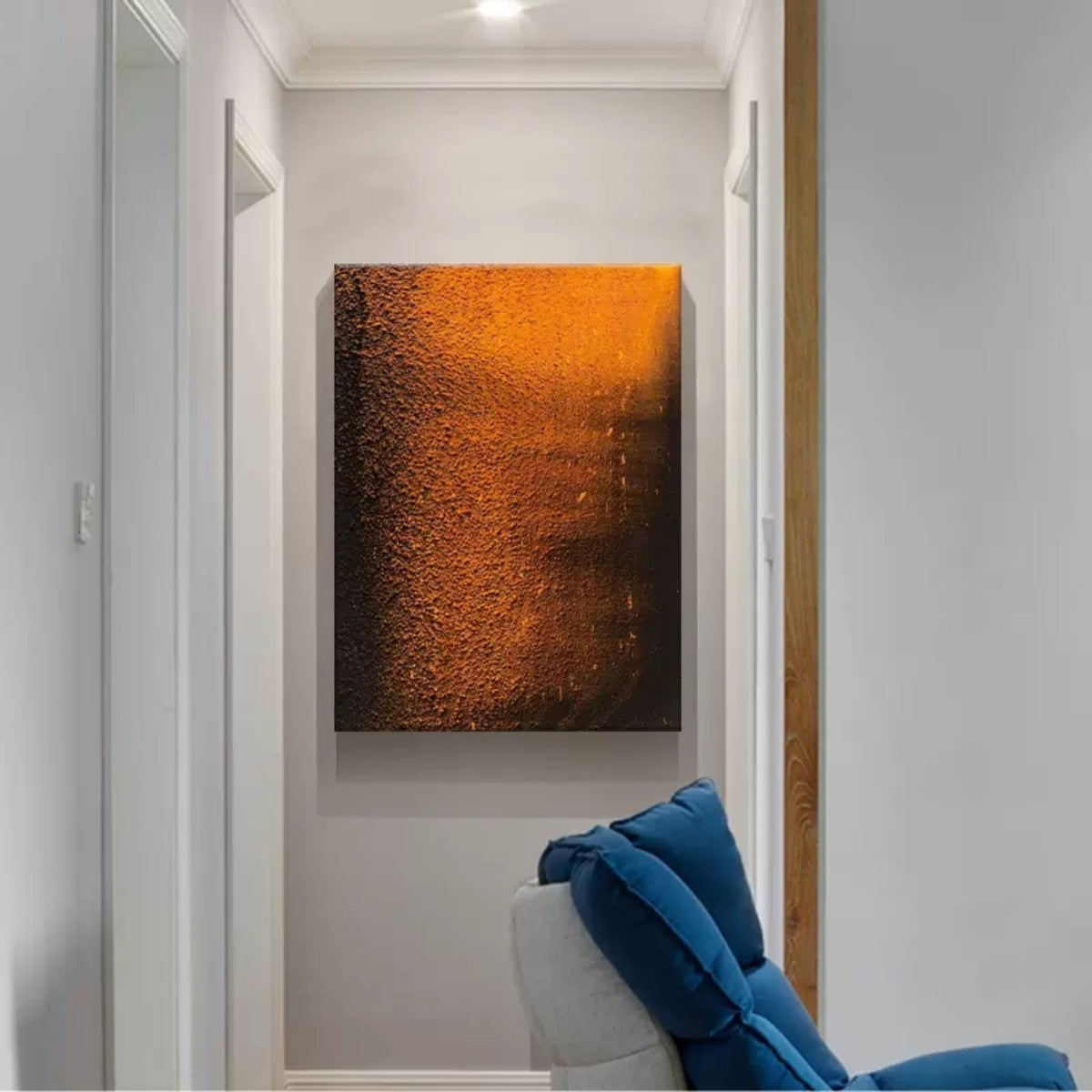Burnt Orange Gradient Texture Oil Painting