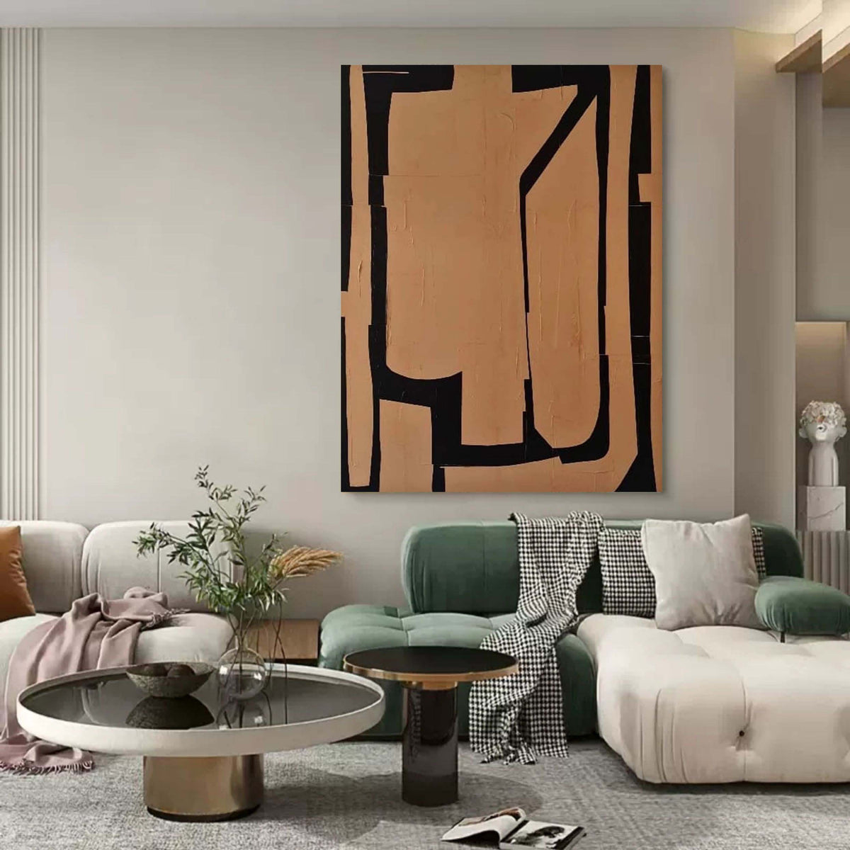 Wall Art Contrast Shapes Wabi-Sabi Artistic Modern