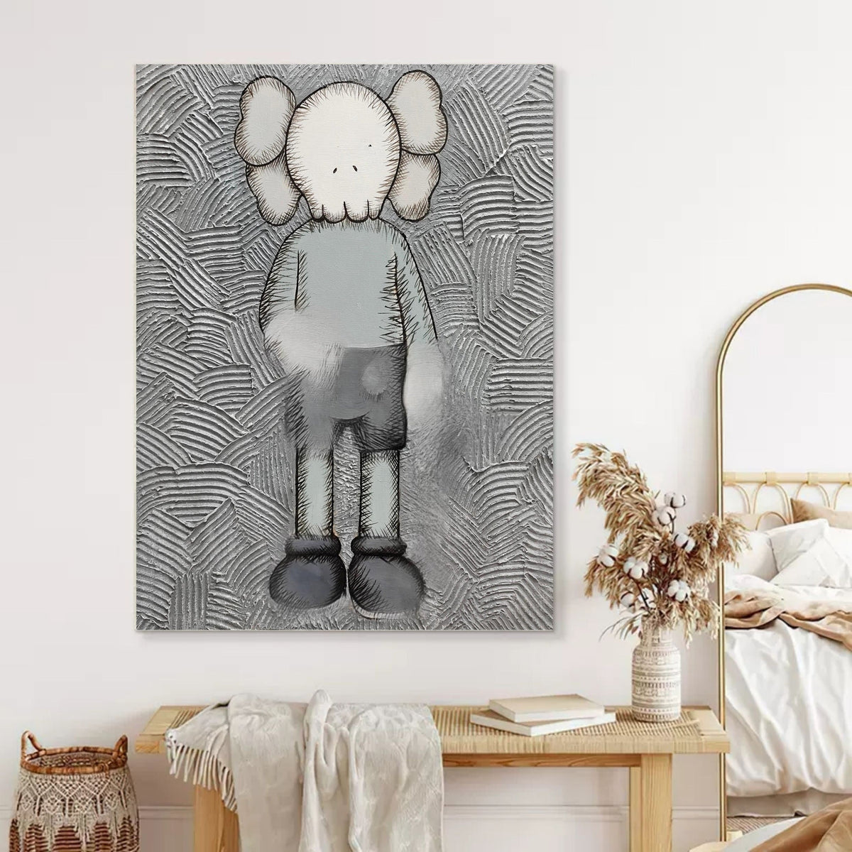 Kaws Companion with Pink Doll Pop Art Painting - Neutralighting