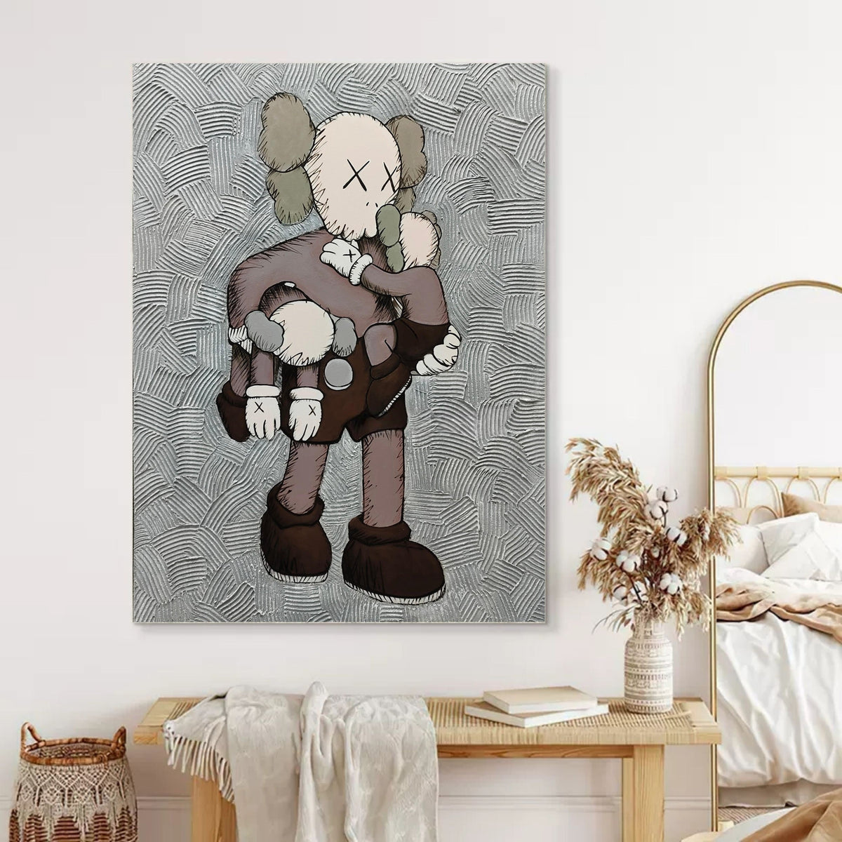 Wall Art Vertical Textured Cartoon Character Scene