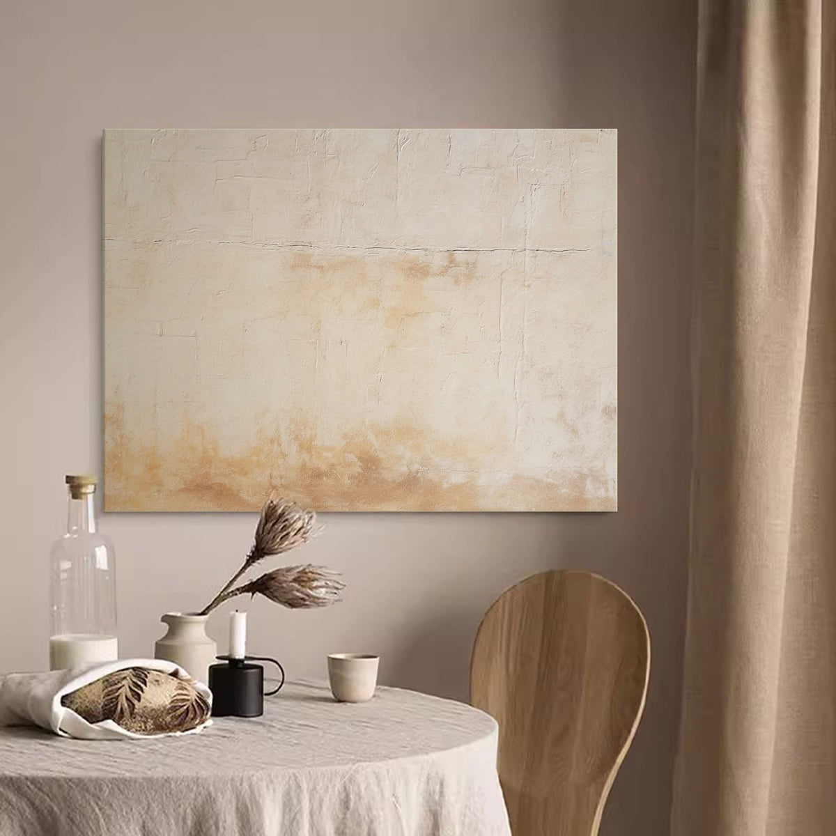 Minimalist Textured Wall Art Warm Neutrals