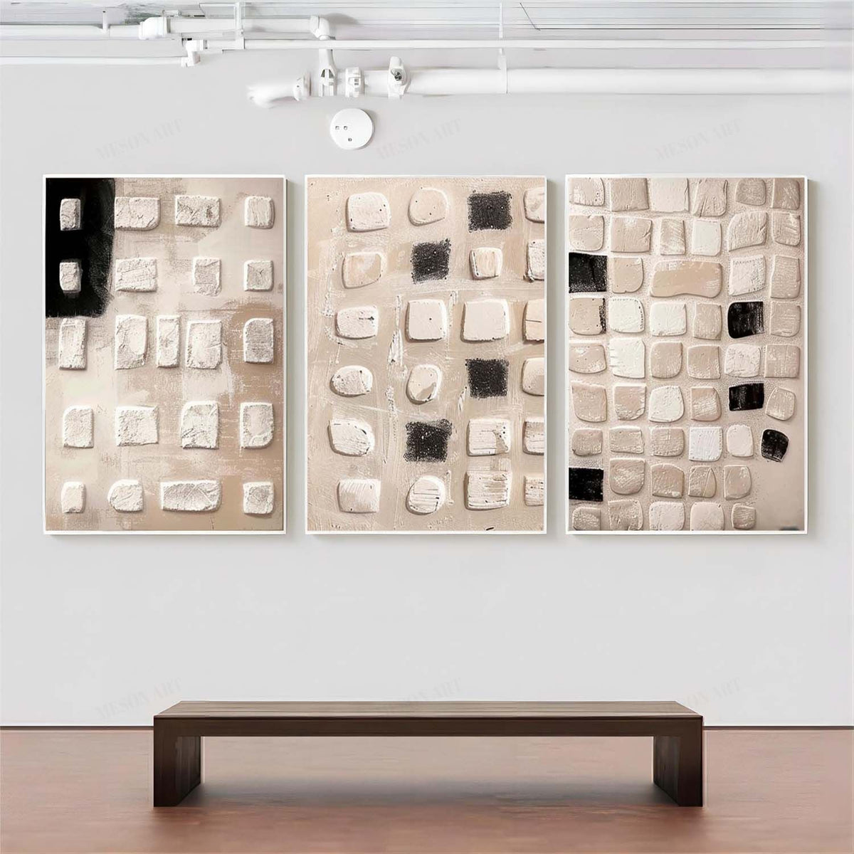 Wall Art Three-Panel Triptych Abstract Irregular Neutral