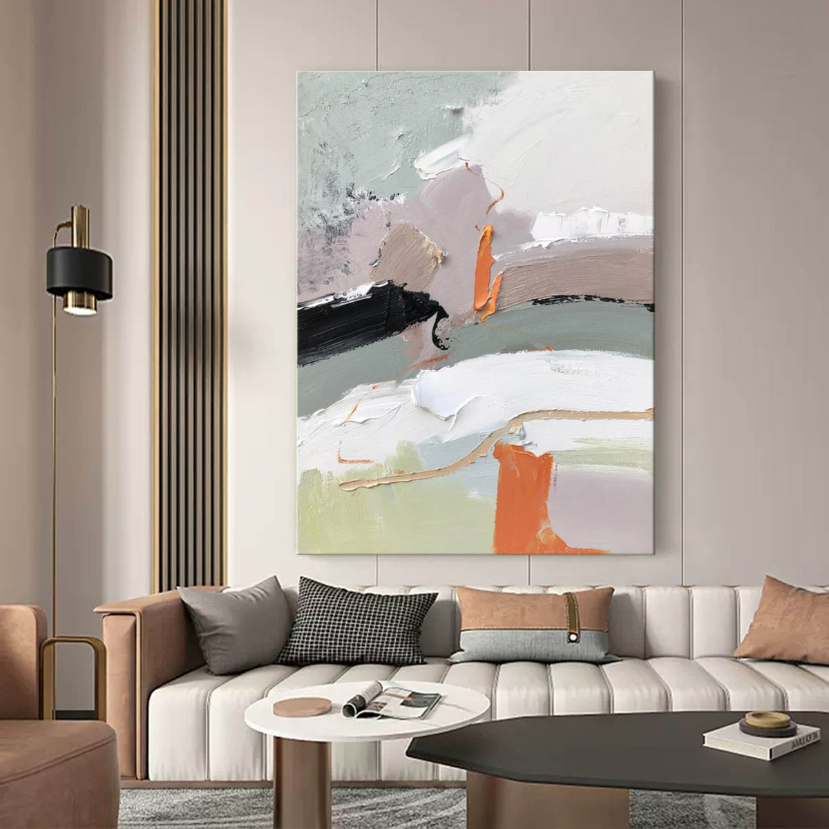 Abstract Impasto Color Block Painting