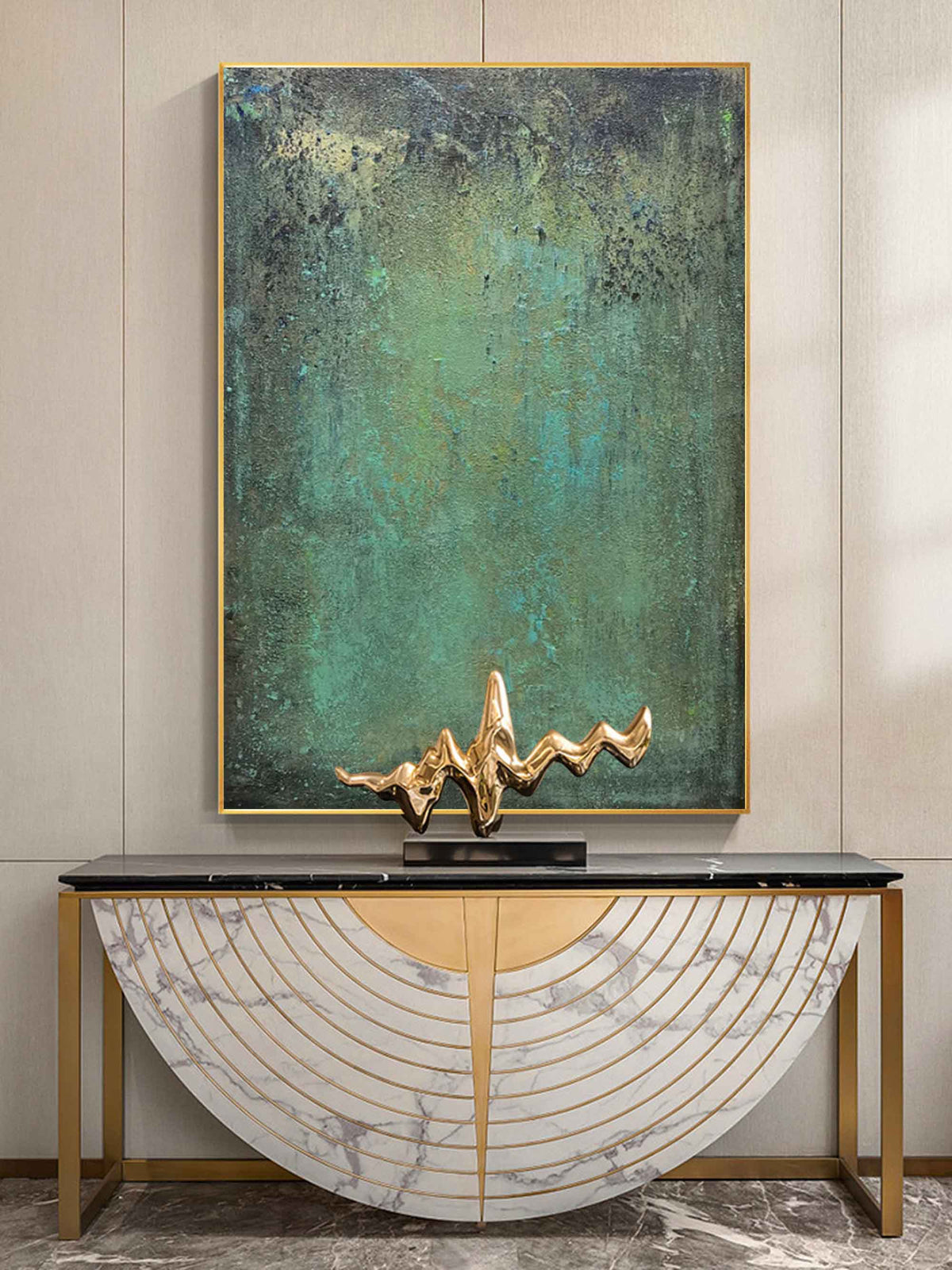 Teal Colorful Wall Art Painting