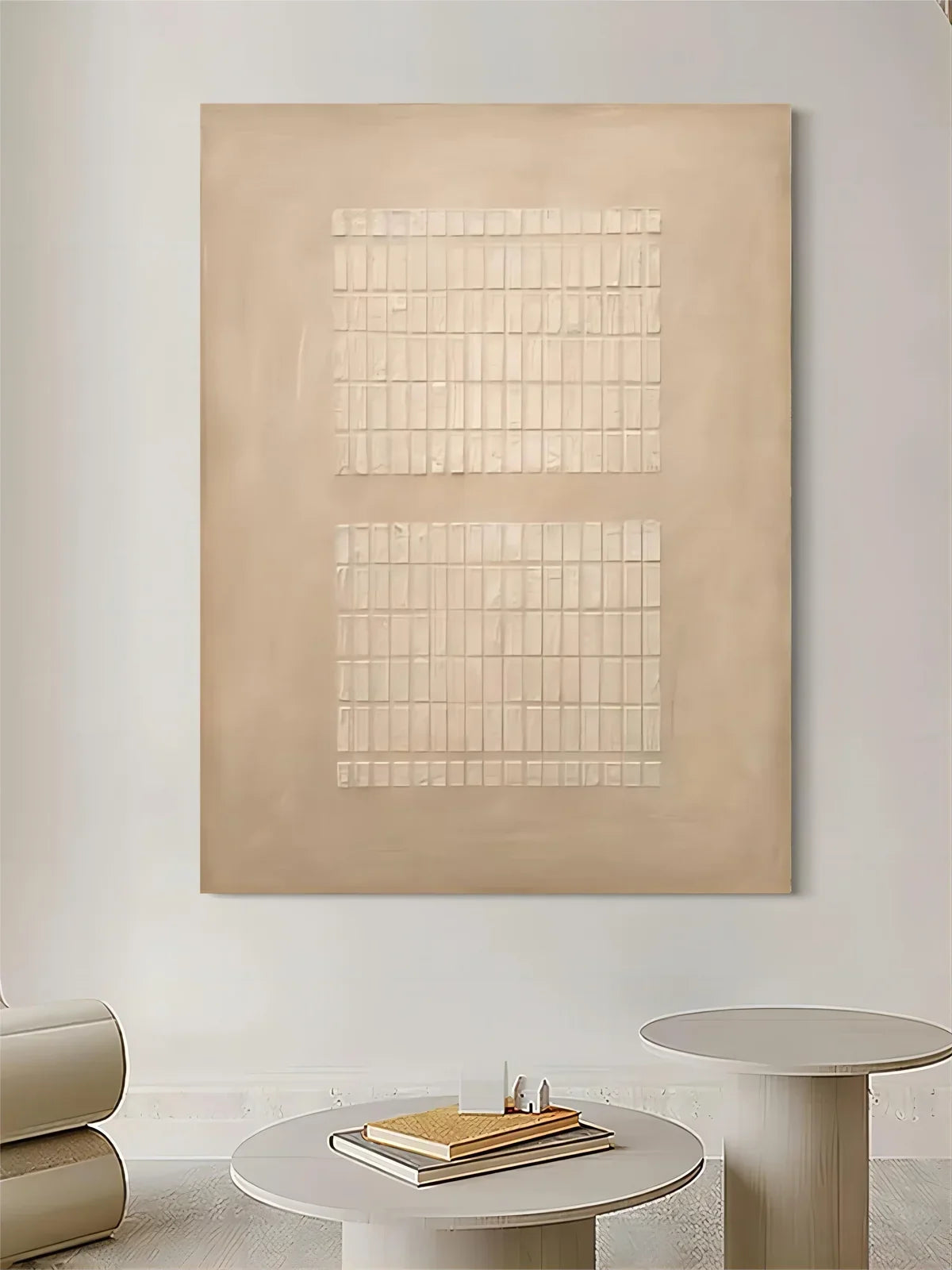 Wabi-Sabi Dual Grid Bas-Relief Painting