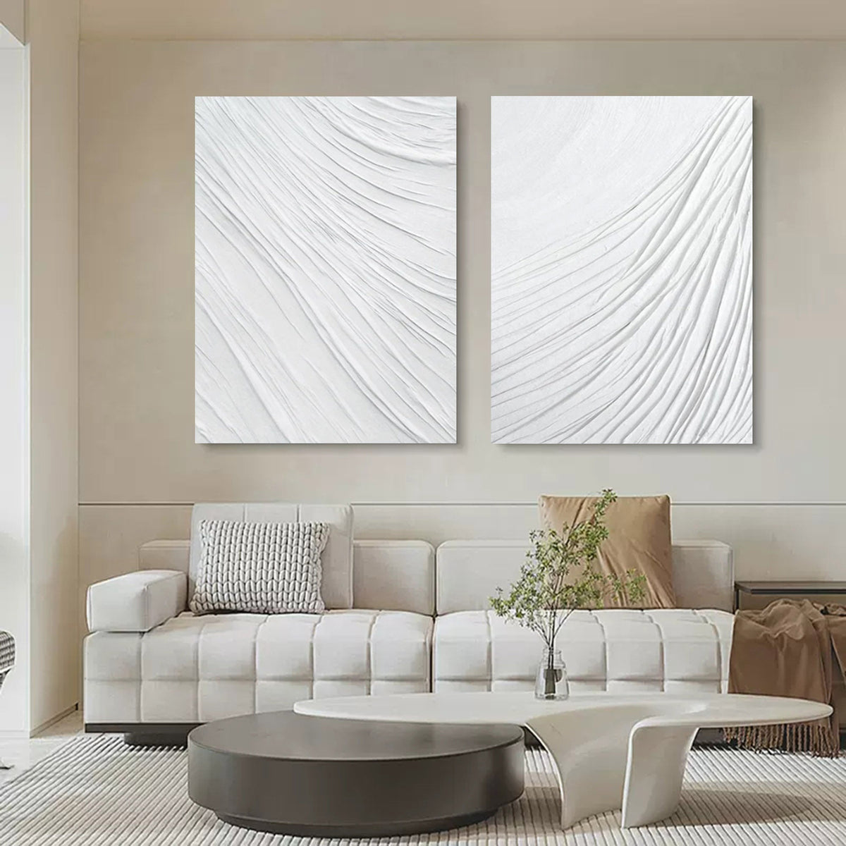 Wall Art Abstract Linear Pattern Modern Minimalism Linen